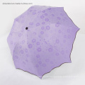 21 Inch Beautiful 3 Folding Promotional Cheap Change Color When Wet Umbrella Full Over Watermark Magic Umbrella